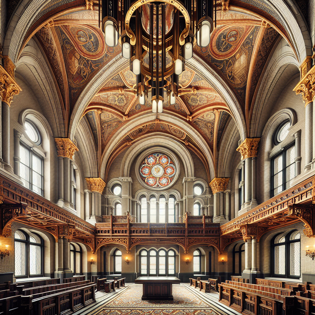 Gothic cathedral interior with soaring arches